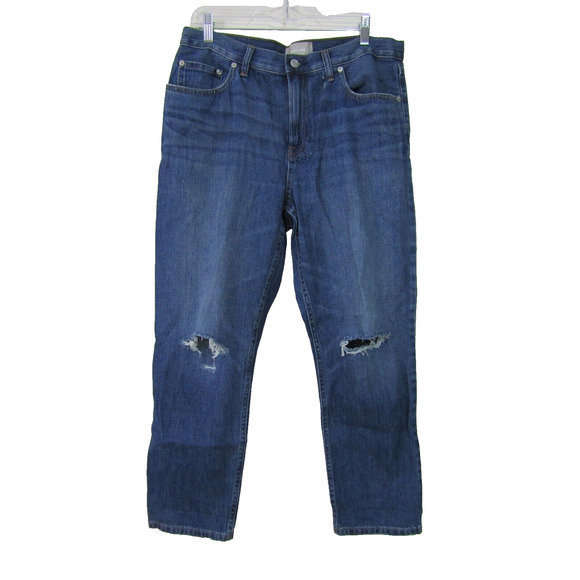 Everlane The Summer Jean Blue Denim Distressed Jeans Womens size 30 - Picture 1 of 9